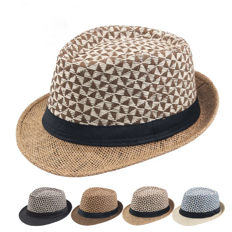 Unisex men and women summer straw hat straw paper weave outdoor beach sun hat