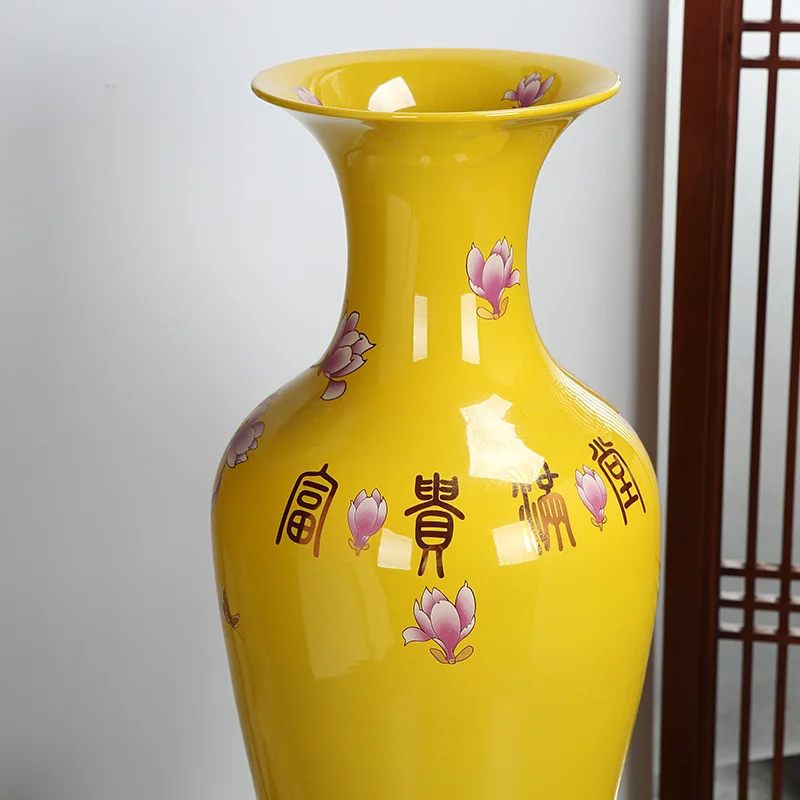 Jingdezhen Handmade Blue White Ceramic Floor Vase Unique Tall Large Standing Decorative Vase Traditional Design Style Vase