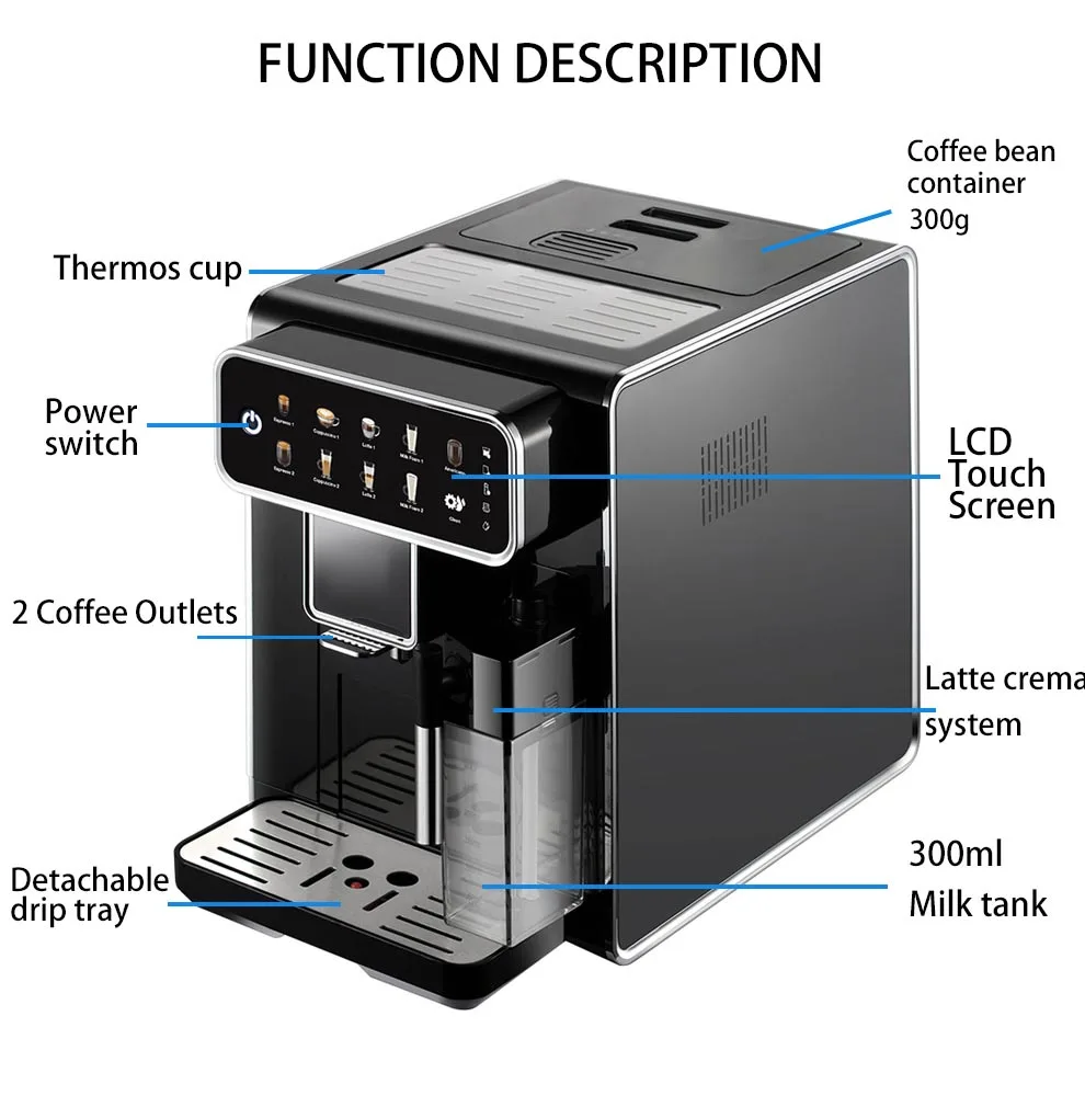 Touch Screen cafetera de expreso profesional electrica vollautomatische kaffeemaschine Automatic Espresso Coffee Machine