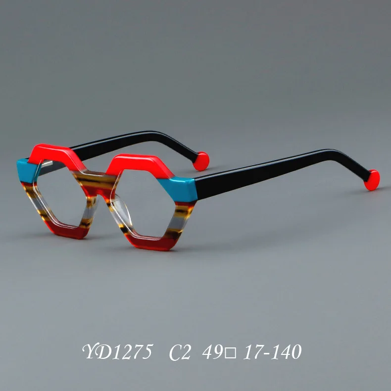 High-grade fashion colourful collocation acetate optical glasses frame personalised myopic glasses frame