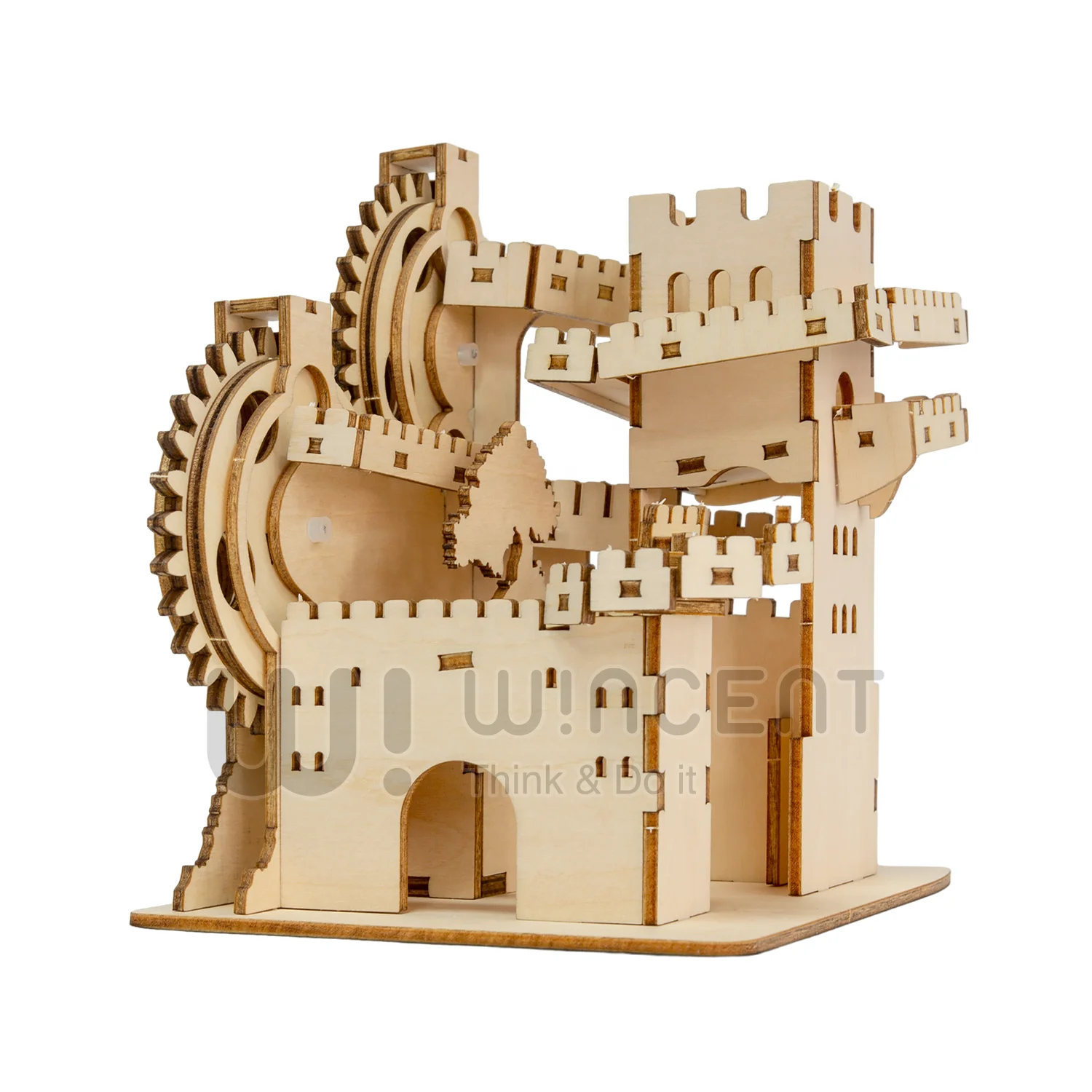 Wincent New marble wood maze puzzle craft wooden 3D DIY marble run toy puzzle for adult