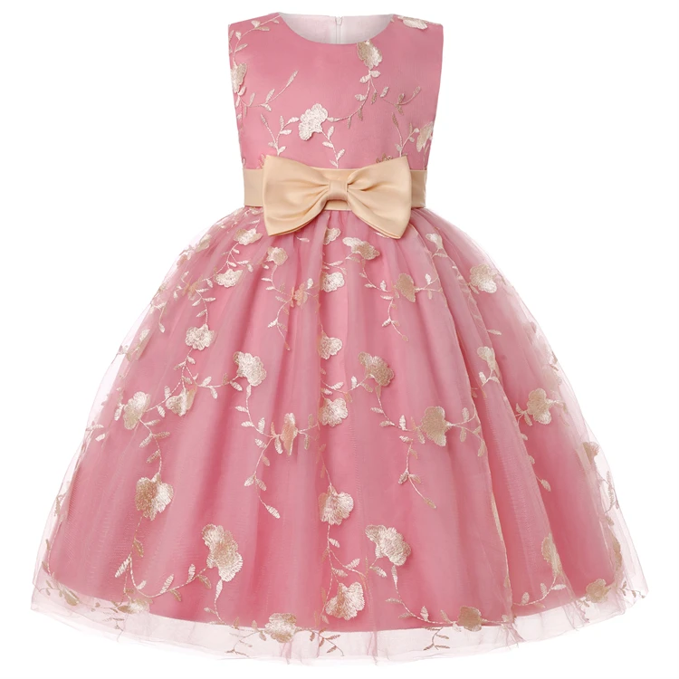 Latest children flower girl dress princess sleeveless baby girls party wear dress girls costume princess dresses