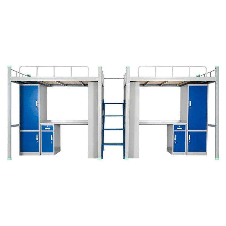 Bunk Bed for School Metal Loft Bunk Bed With Desk Dormitory Bed