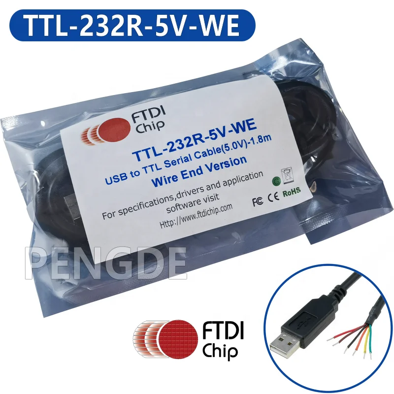 TTL-232R-5V-WE FTDIchip Official Original Genuine USB to UART cable with +5V TTL level UART signals FT232R
