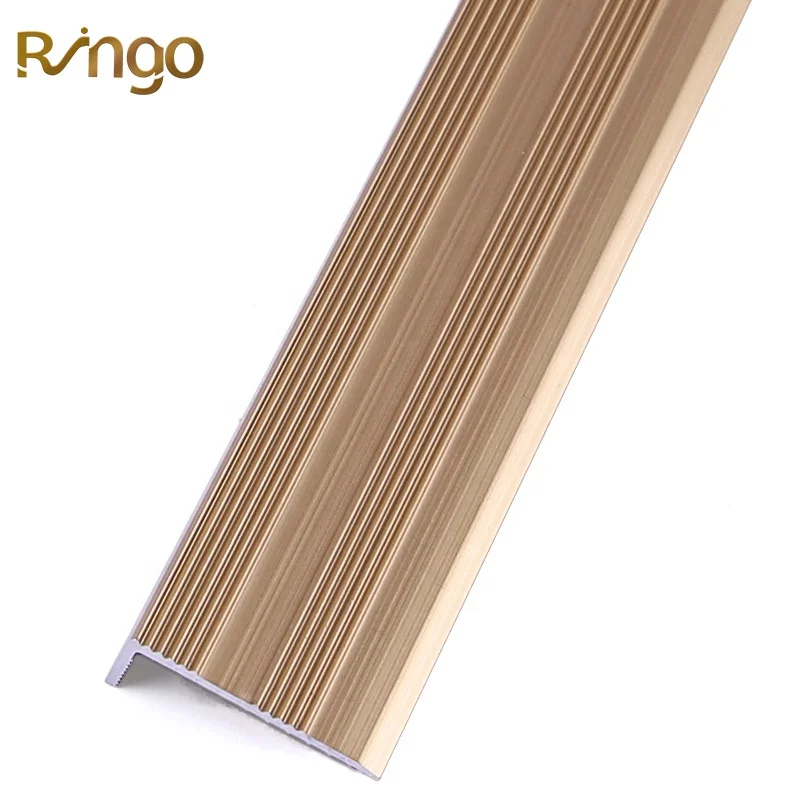 Made in China Factory Price Flexible Corner L shape Angle Trim Edge Non Slip Outdoor Aluminum Stair Nosing Step Edging Profiles