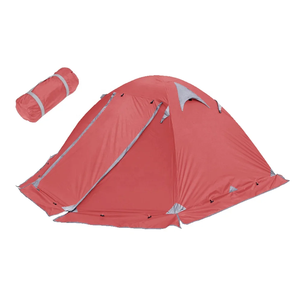 Wholesale Outdoor Aluminum Pole Double Layer Oxford Waterproof Sun Shelter Rainfly 4 Season 2 Person Camping Tent
