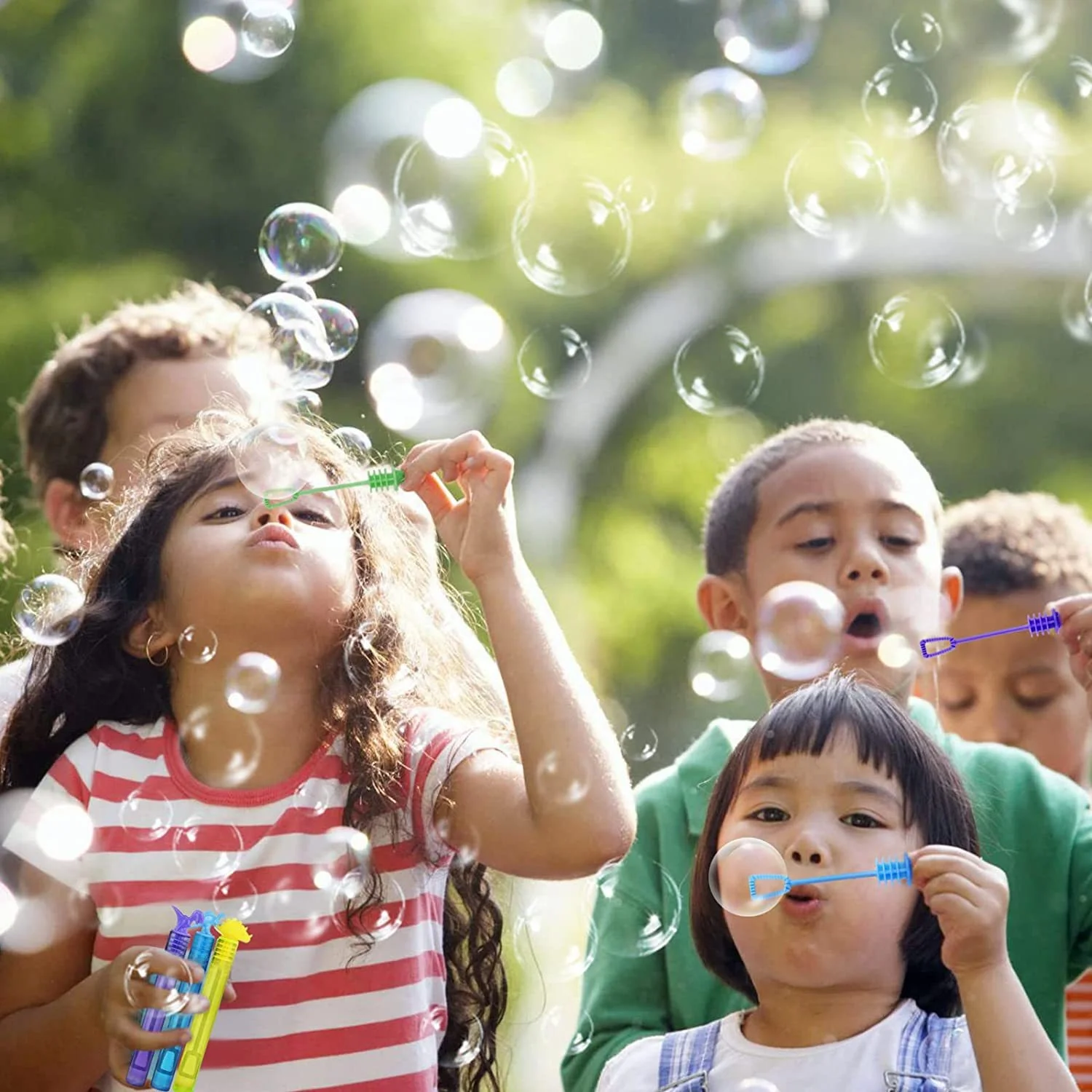 HOT Mini bubble wand Magical Bubble kids bubbles toys with Circle Star colorful handle