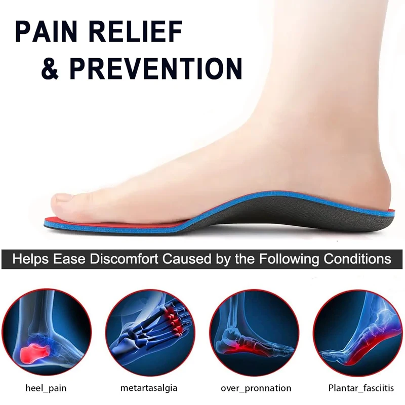 High Grade Shock Absorption Material Sport Pain Relief Arch Support Insole Plantar Fasciitis Orthotic Orthopedic Insoles