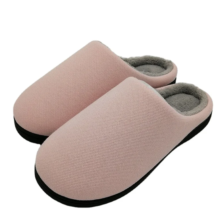 OEM customized Logo indoor house Unisex slippers TPR rubber outsole winter home flat slipper faux fur plush slippers for women