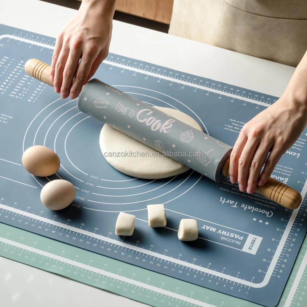 CANZO Non Slip Silicone Kneading Dough Rolling Mat Thicken Heat Resistant Pastry Silicone Baking Mat