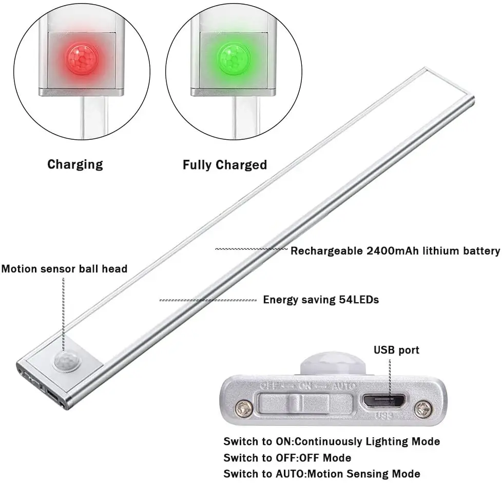 Magnetic led night cabinet toilet with clothes  intertek small indoor under stair pir switch wardrobe motion sensor light