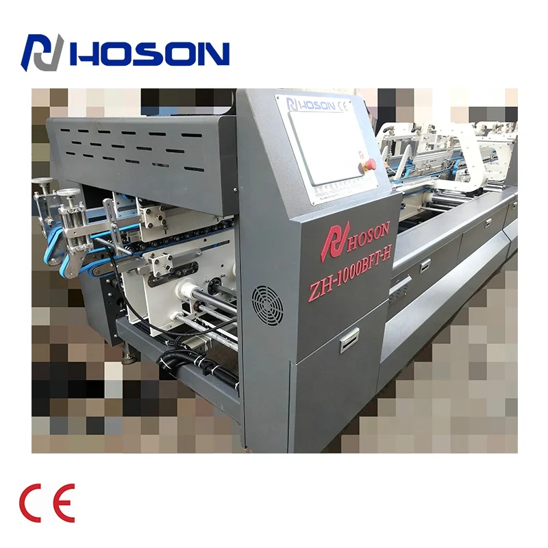 ZH-1000BFT-HM Automatic High Speed  Folding Boxes Gluing Machine with Memory Function and Cold Glue Spray Gluing System
