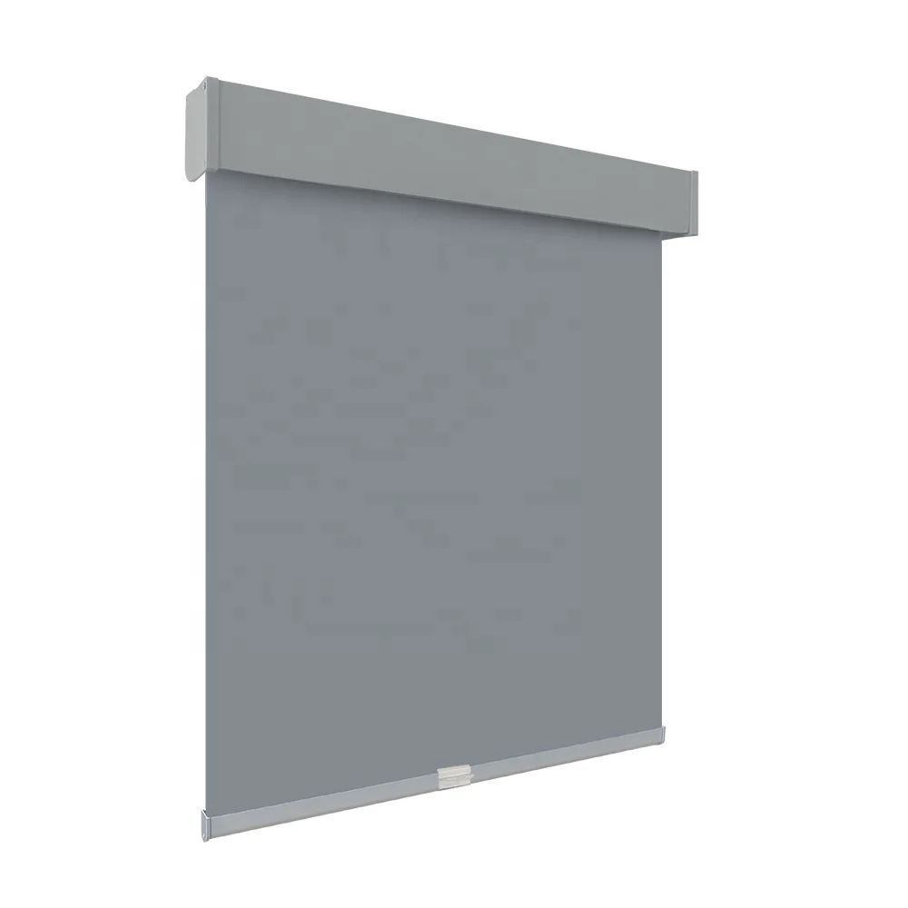 Manual Double Layer Light Filtering Rolled Up Shades Indoor Cordless Roller Blinds With Spring Control System For Windows