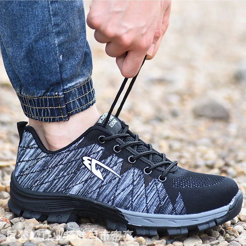 
2020 new Sepatu safety fashion suede black mining chef steel working safety shoes 