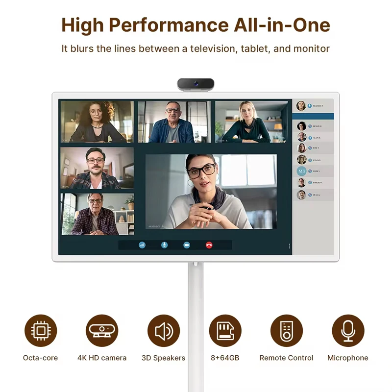 Samidisplay Portable 21.5 32 Inch Android Smart WiFi Floor-Standing Interactive Display Standby Me Moving Touch Screen Monitor