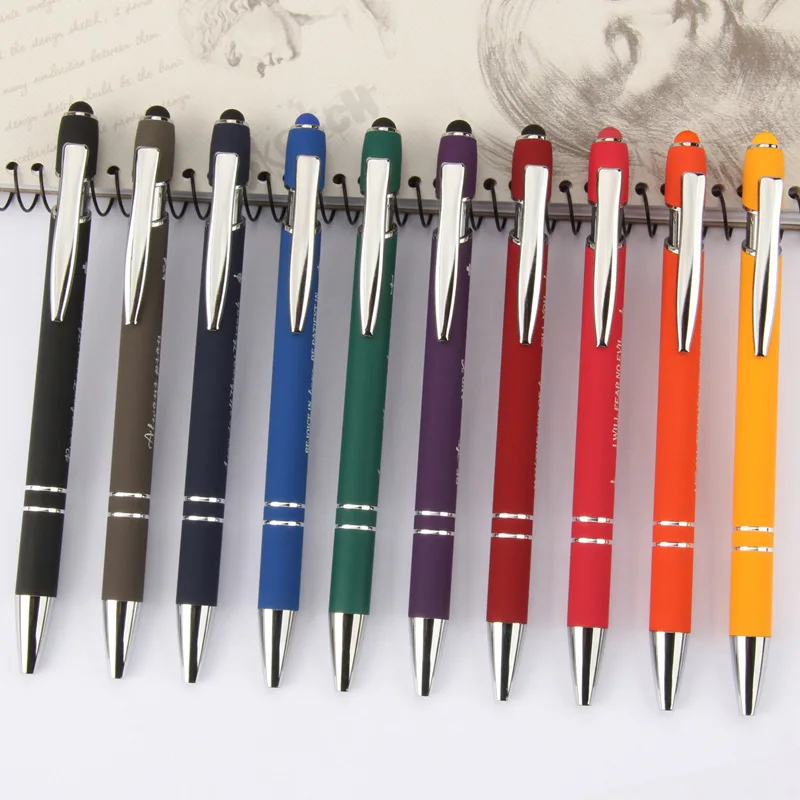 Custom Logo Printed Best Selling Good Quality Stylus Metal Color School Ball Pen For Promotional