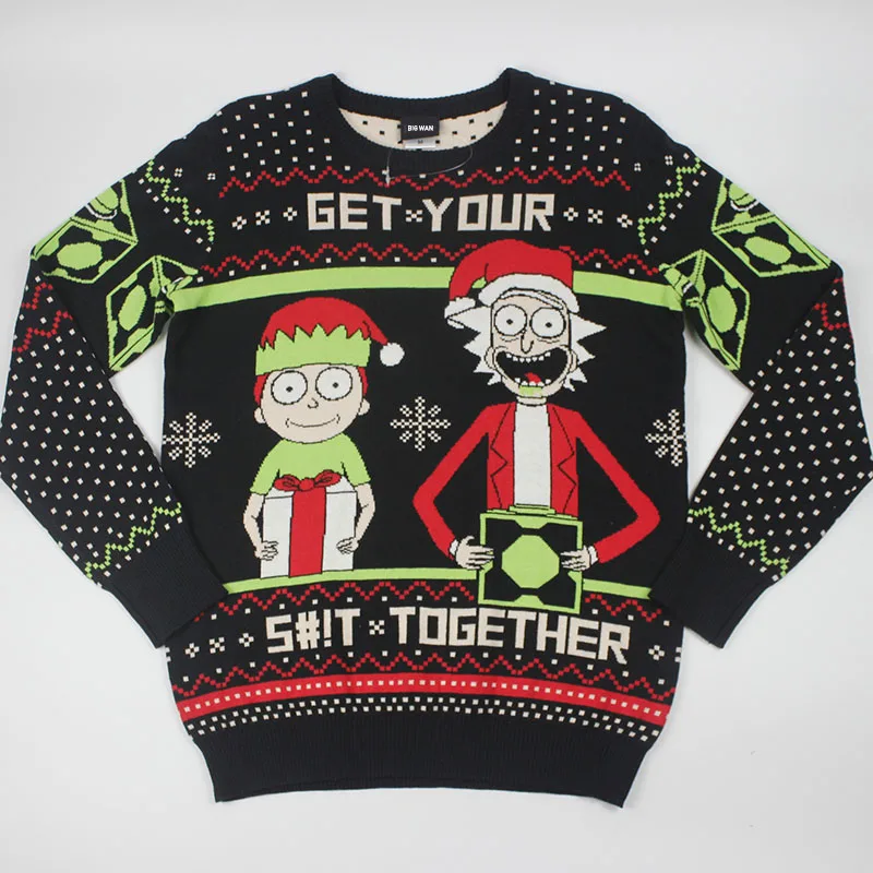 Wholesale custom pullover knitted pattern unisex xmas jumpers christmas sweater