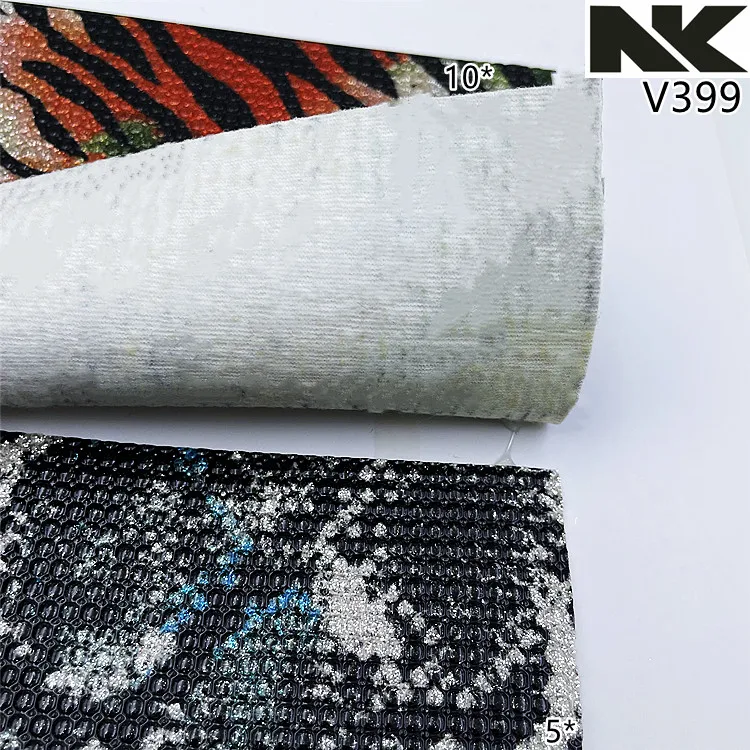 V399 new high gloss polka dot zebra patterned PU synthetic leather for luggage, shoe materials, and belts