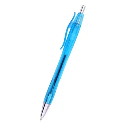 Хороший полупрозрачный цветной зажим с хромированным поршень и наконечником Шариковая ручка для офиса и школы
