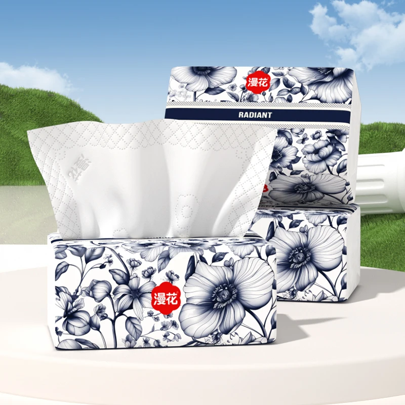 Widely Used Soft Premium Skin-Friendly Facial Tissue 5 ply 450 sheets white restaurant custom napkins with logo