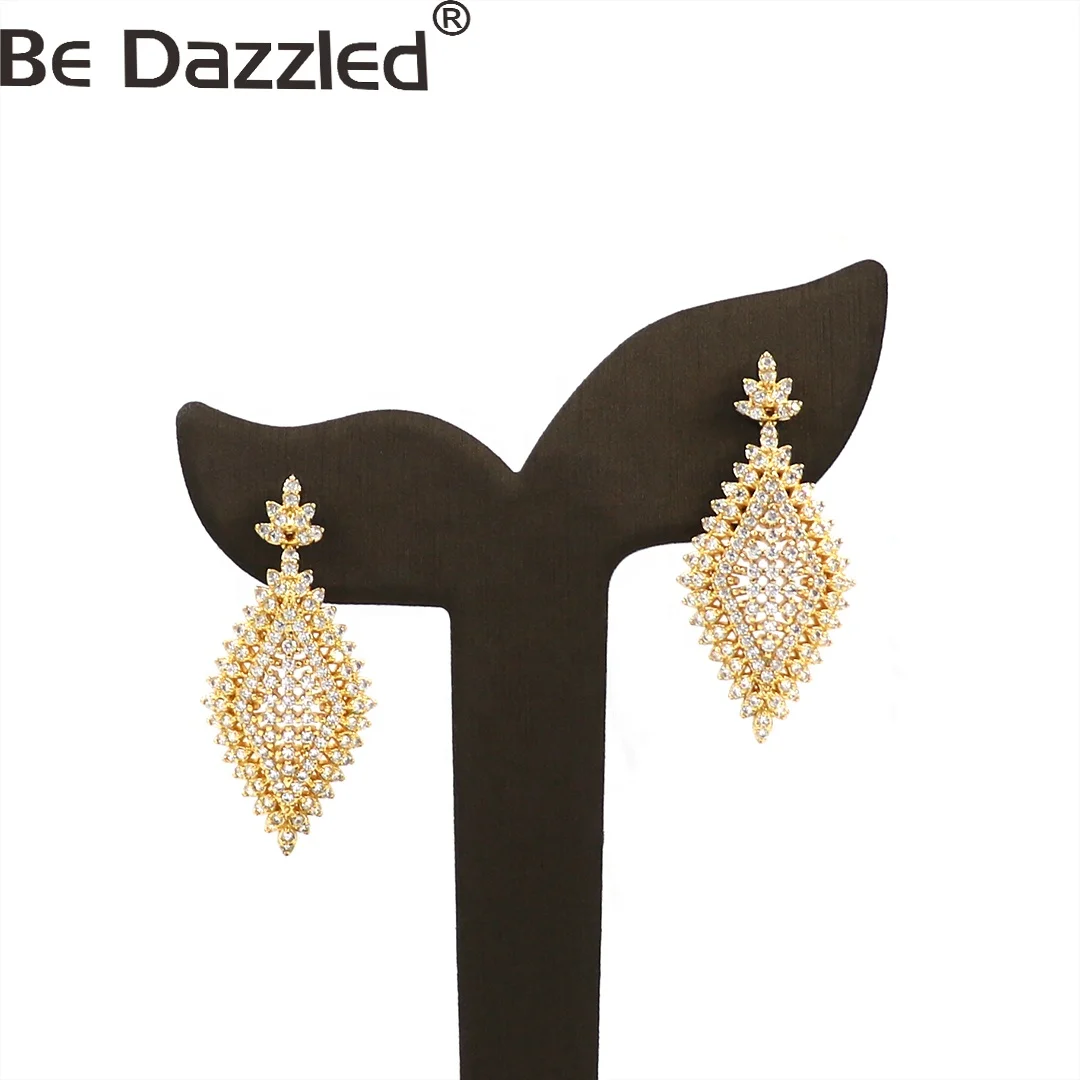 New Arrival Wholesale Women Jewelry dubai 24k gold plated earrings Filigree Teardrop Earrings 2019 Fashion Jewelry