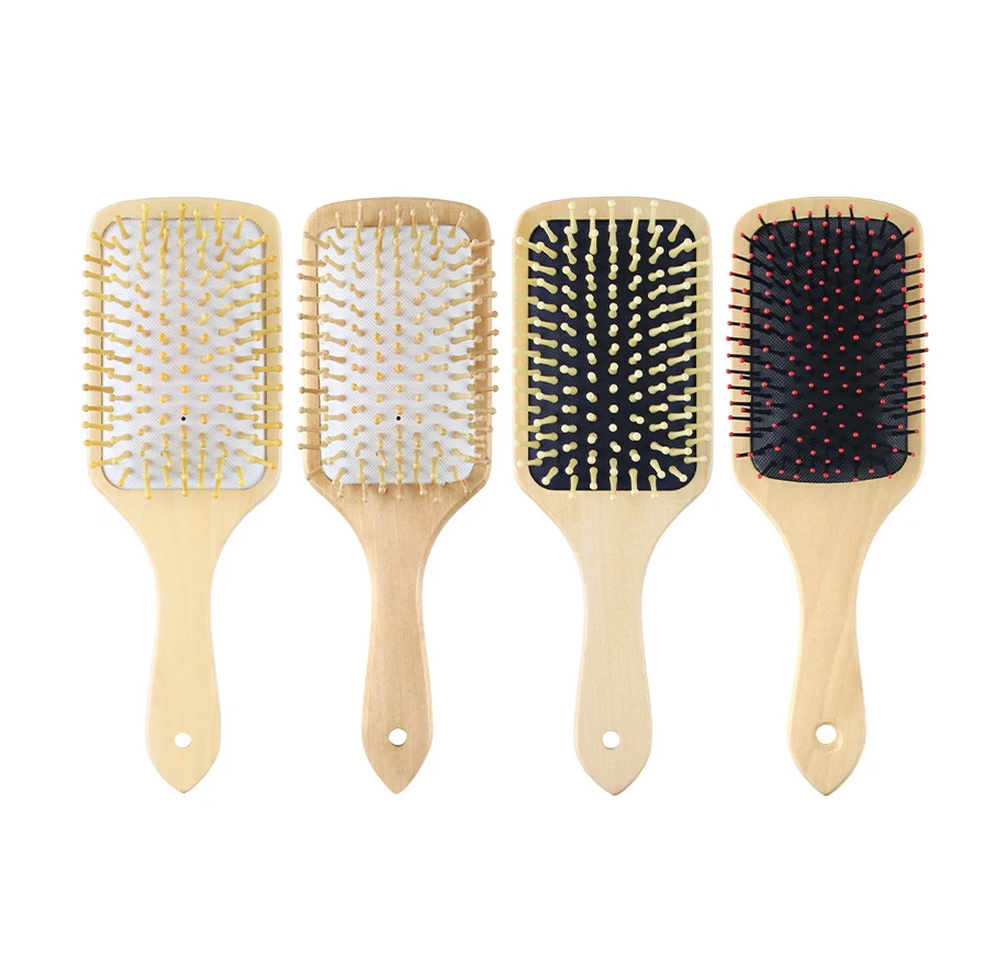 2024 New Style degradable Fashion Nature Bamboo/Wooden long hair for women thick curly hair Hair Brush scalp Massage Comb