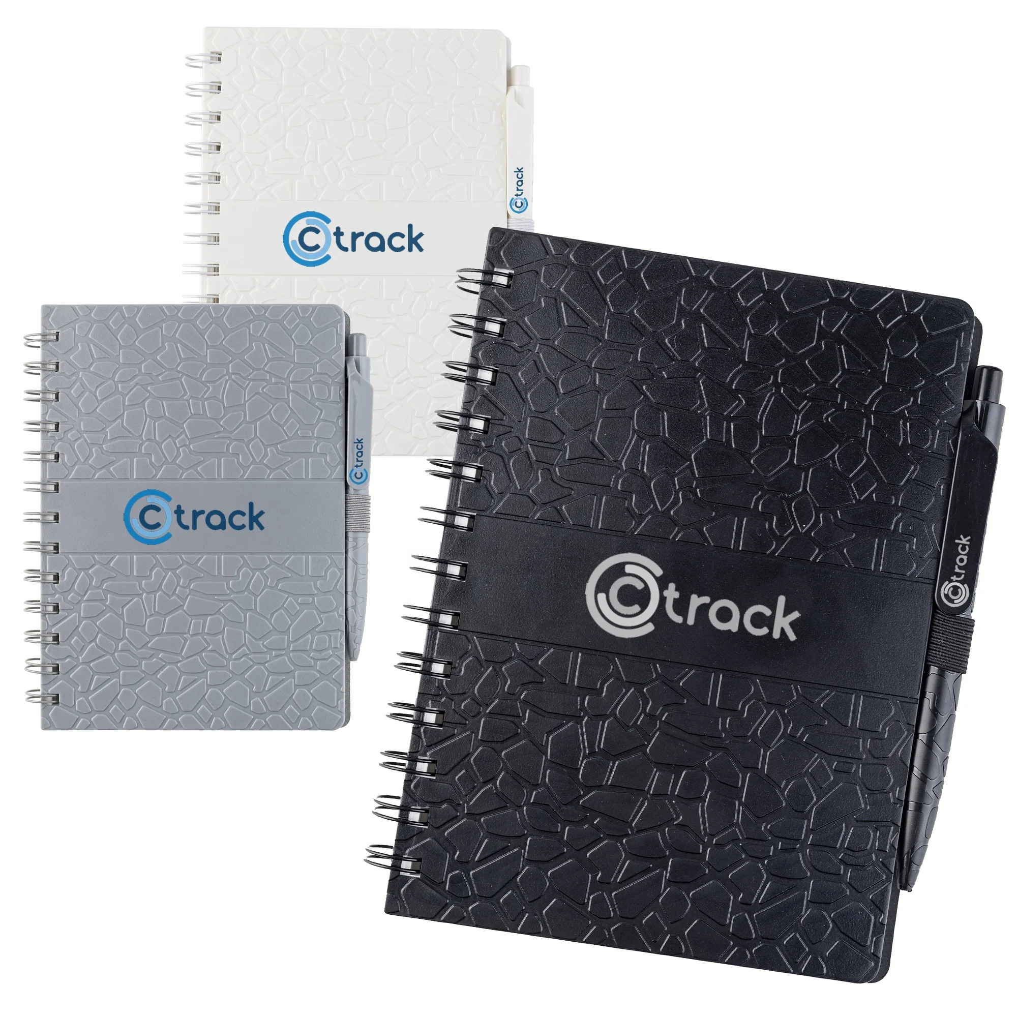 High Quality Stone PP Hard Cover Spiral Notebook Features With Paper NB027 Promotional Gifts La Trobe