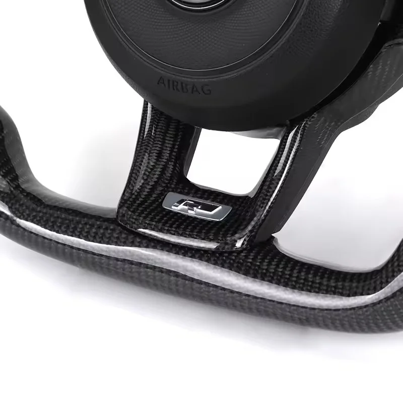 R-Line Half Perforated Leather Carbon Steering Wheel for Volkswagen VW Golf 5 6 7 R MK6 MK7 MK8 Jetta Passat B8 Polo Tiguan GTI