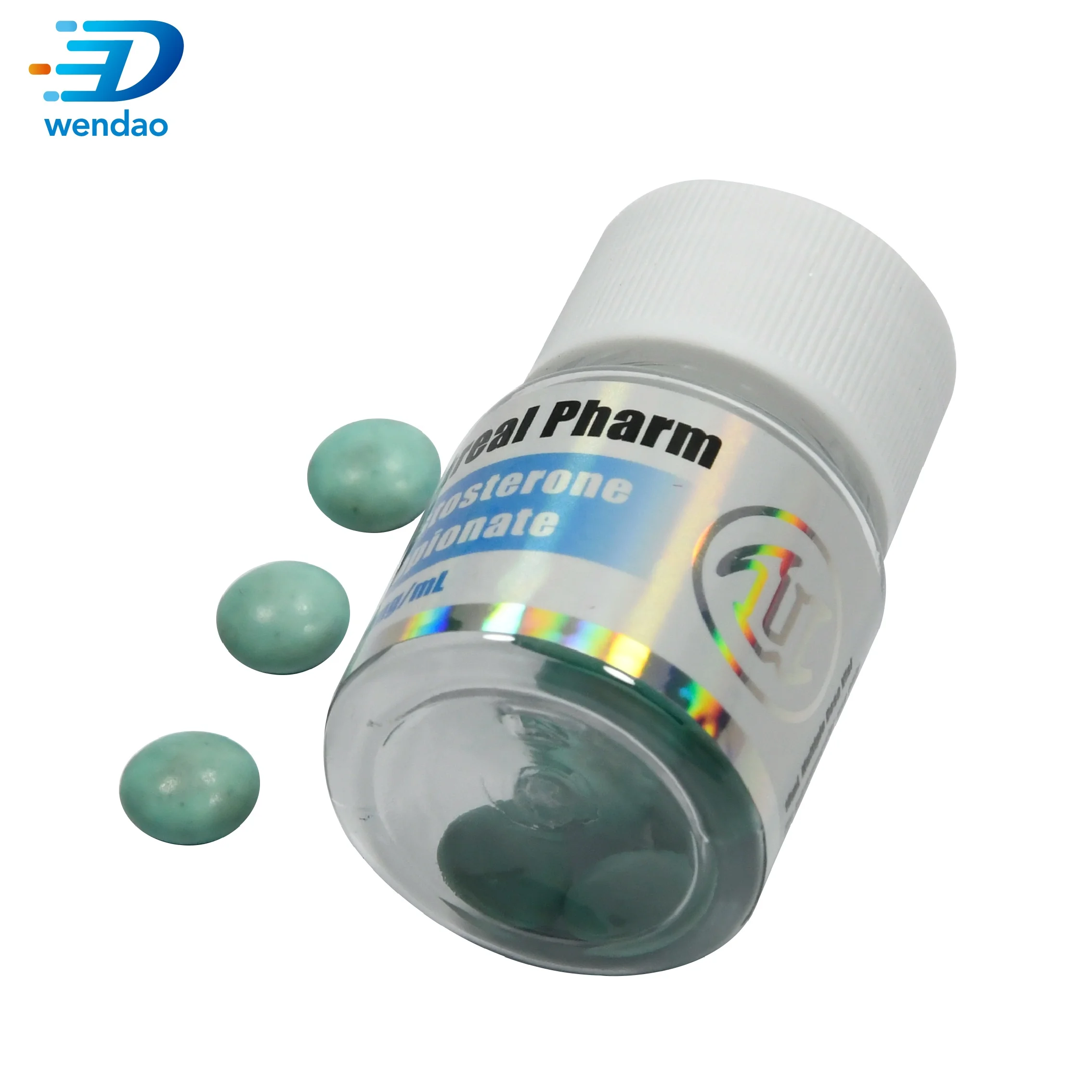 Custom logo transparent Pharmaceutical Capsule container Plastic Pill Bottles  with cap