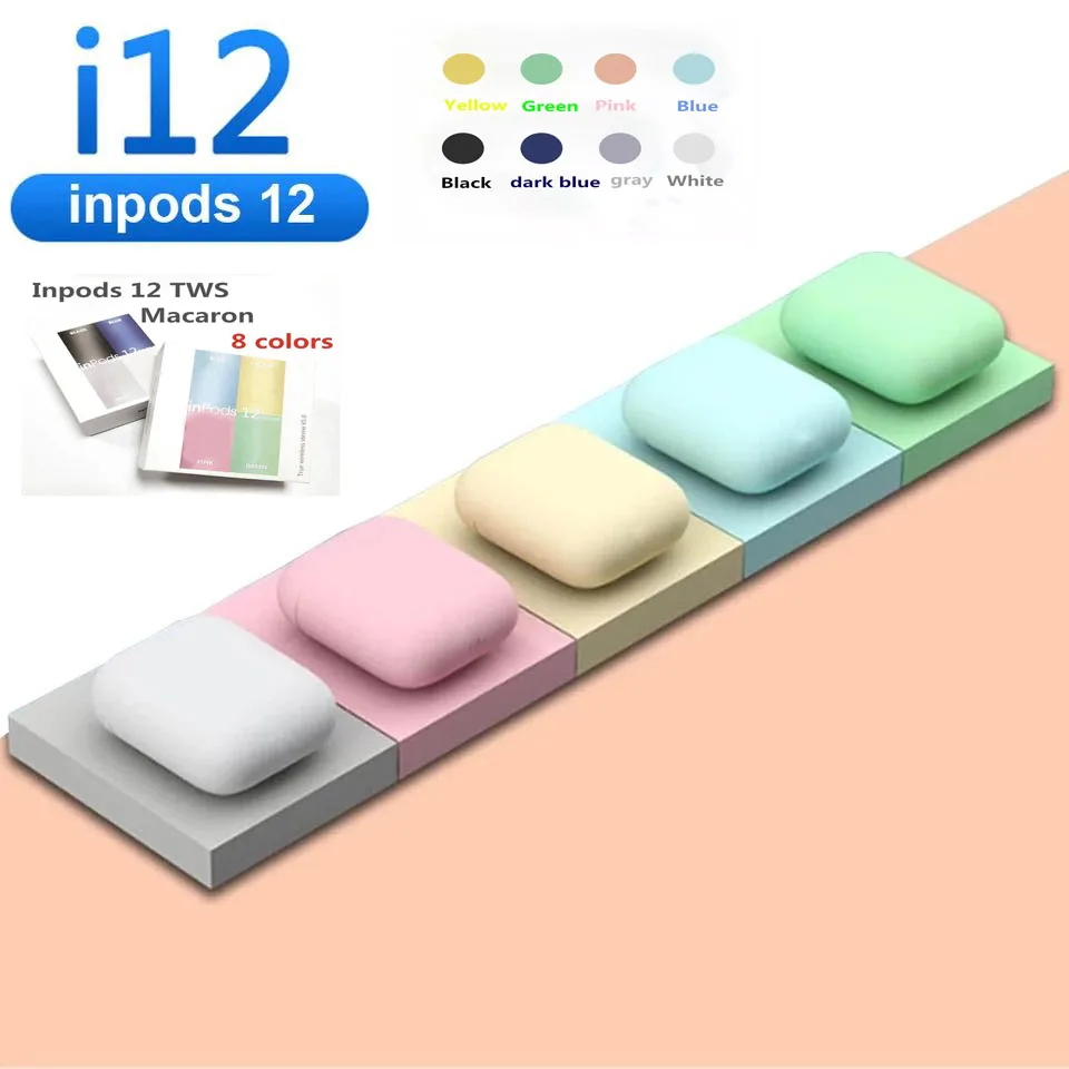 I12 2021 Лидер продаж Беспроводные наушники i7S i9s i11 мини беспроводные i12 TWS inpods12 Macaron pro6