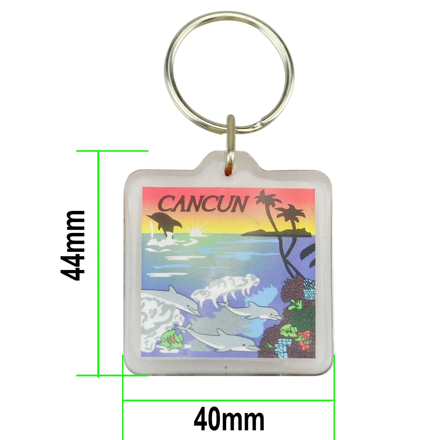 Wholesale hotel keychain Blank Clear epoxy acrylic plastic rectangle circle photo frame key chain