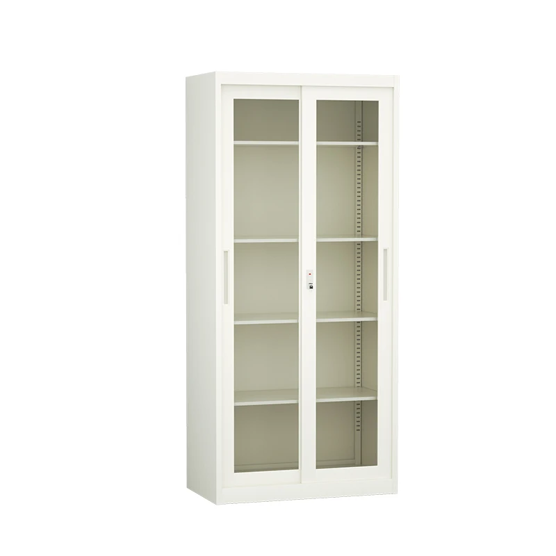 Customized office cabinet steel  modern filling cabinet 2 glass door metal cabinet