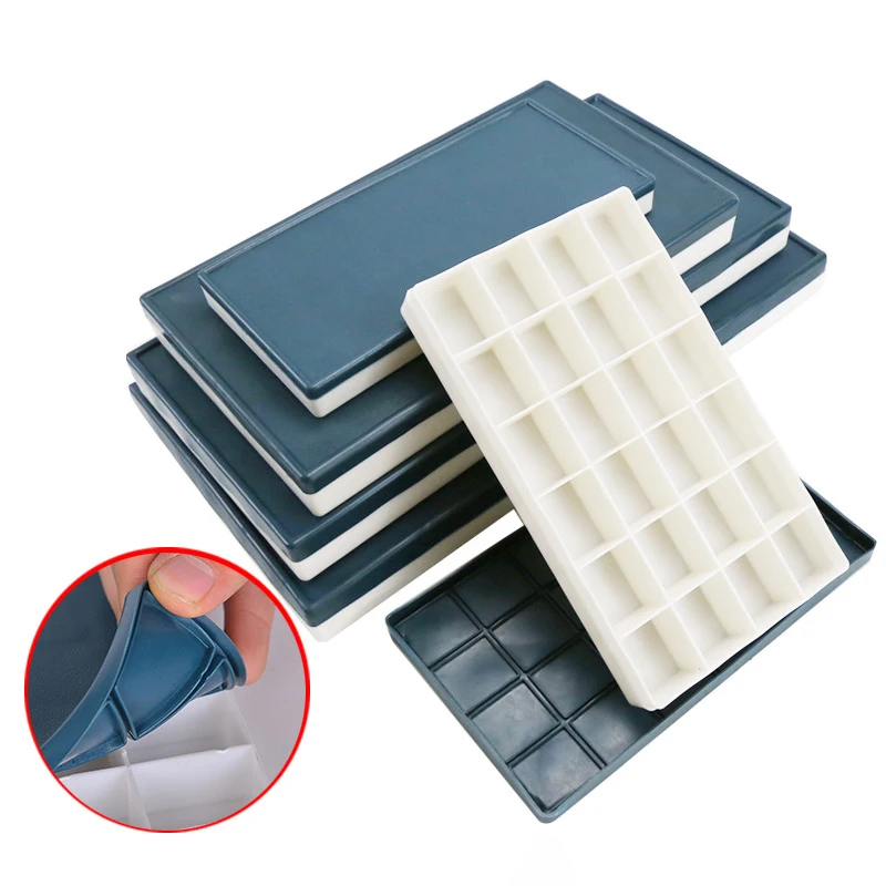 Rubber Soft Cover Plastic Palette Box 10/12/24/36/44/48 Grids Sealed Moisturizing Art Paint Box 6 Specifications Are Optional (1600320323071)