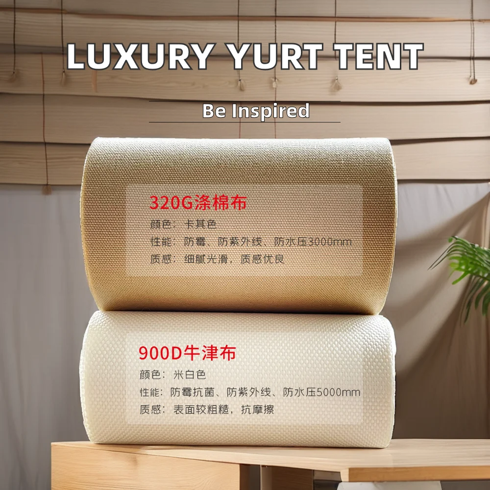 Luxury Canvas Cotton Bell Tent New Design 3M/4M/5M/6M Outdoor Camping Yurt 4 Seasons Aluminum Glamping Automatic 5-12 Hotels