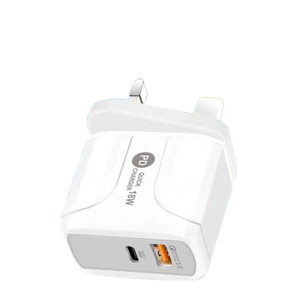 Quick Charger QC3.0 Type c PD US Eu UK Wall Charger 18W Power Adapter For Iphone and  Android phone