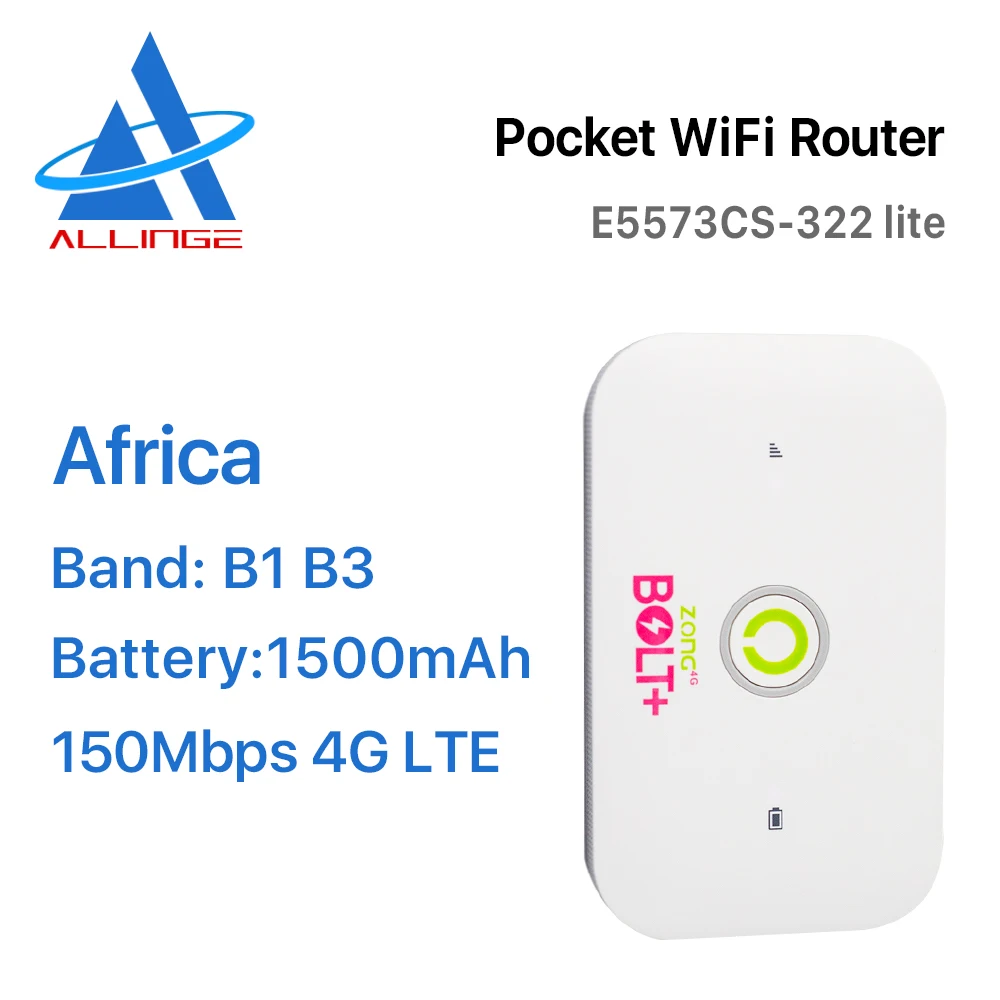 
Lyngou LG1761 E5573Cs-322 Lite E5573 WiFi Rate 150Mbps Mini White Green Battery Router 4G SIM 