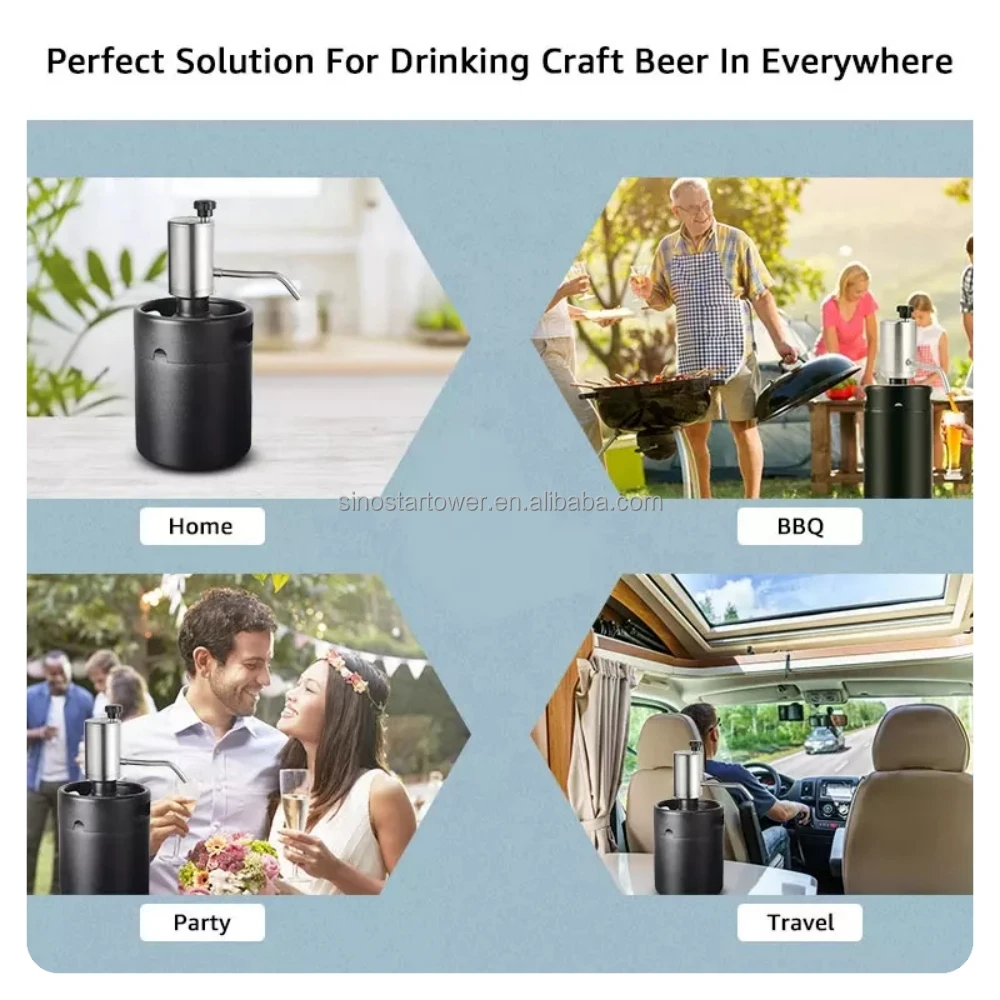 Multi Specification Stainless Steel 304 2 Liter Draft Homebrew Grower Wine Mini Empty Beer Keg