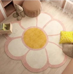 Curve cute rug artificial flower shaped bath mat