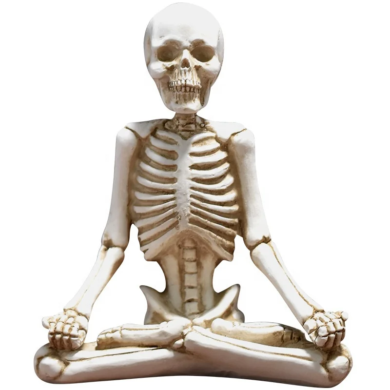 American Retro Yoga Skull Character Resin Crafts Home Decoration Living Room Ornament Wholesale Resin Crafts