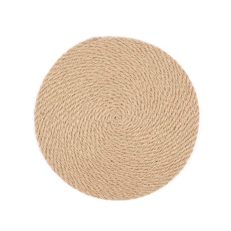 Simple innovative luxury environmentally friendly Thickened linen home table mat anti scalding heat insulation coaster