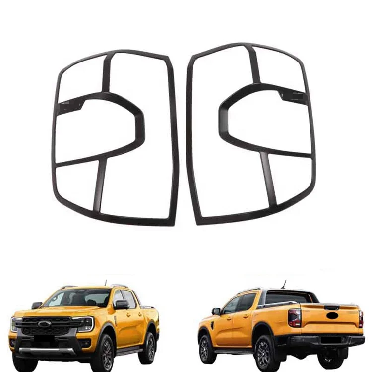 WZXD Car Accessories Matte Black Tail Light Cover Styling Decoration Rear Lamp Trim For Ford Ranger 2022 2023