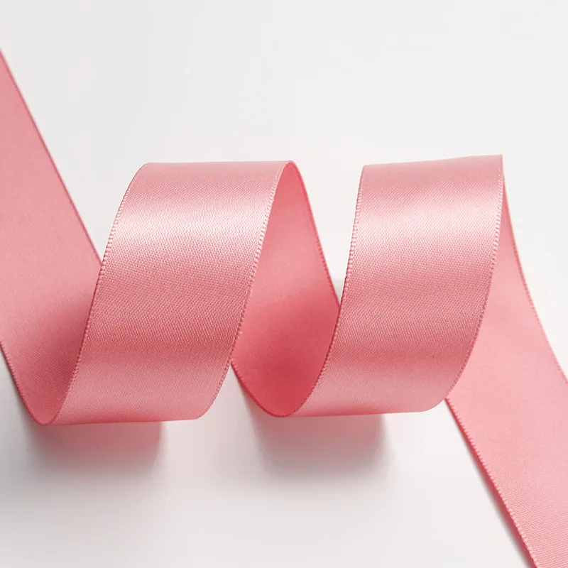 Wholesale White/black Printed Satin Fabric 100pieces Per Bag Ribbons Color Single/double Face Plain 100% Polyester Silk Elastic