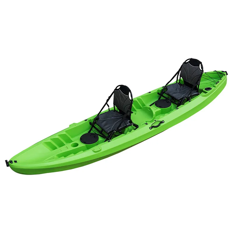 Double 2 person plastic fishing canoe wholesale kayak rowing boat