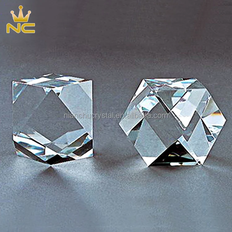 Raw Glass Sublimation Blank 3D Crystal Block For Engraving