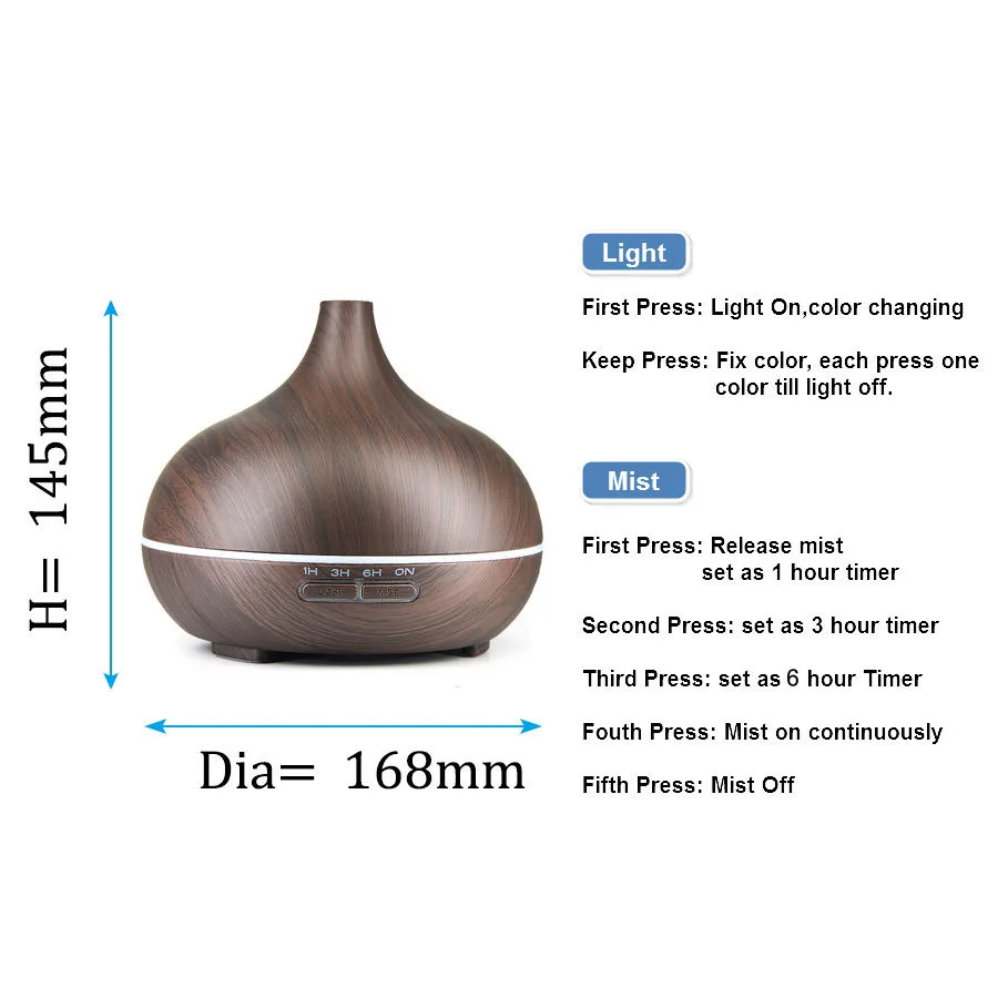 Hot Sale Aromatherapy Air Humidifier Aroma Diffuser Wood Grain Essential Oil Fragrance Diffuse Perfume Evaporator for Home