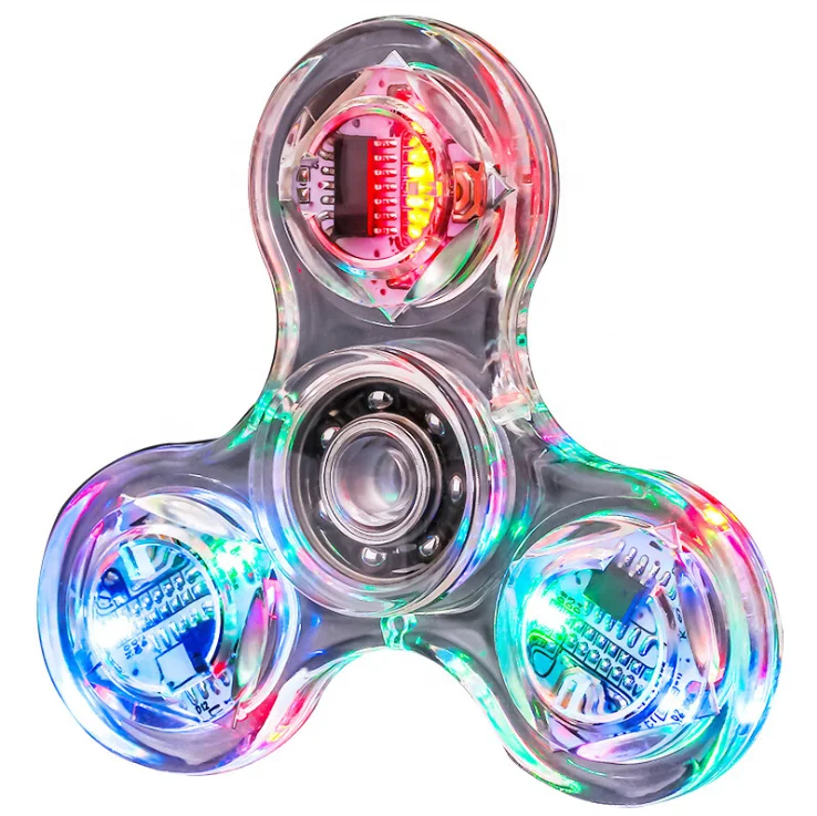 
Glow in the Dark 3 Modes Light Up Hand Spinner Crystal LED Light Fidget Spinner 