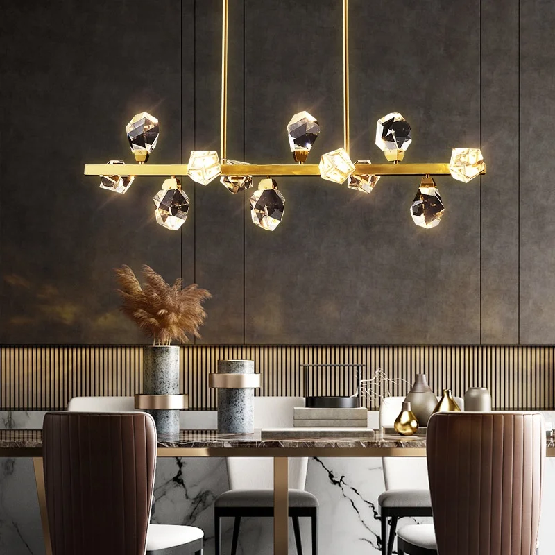 Luxury modern K9 crystal hanging pendant light hotel lobby living room led brass gold ceiling home decorative chandelier