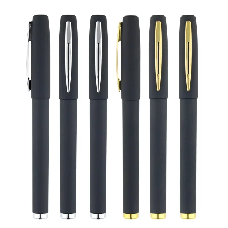 Free Custom Logo Gel Pens with Metal Pen Clip Business Advertise Signature Pen Black Bullet Head Carbon Stationery gifts
