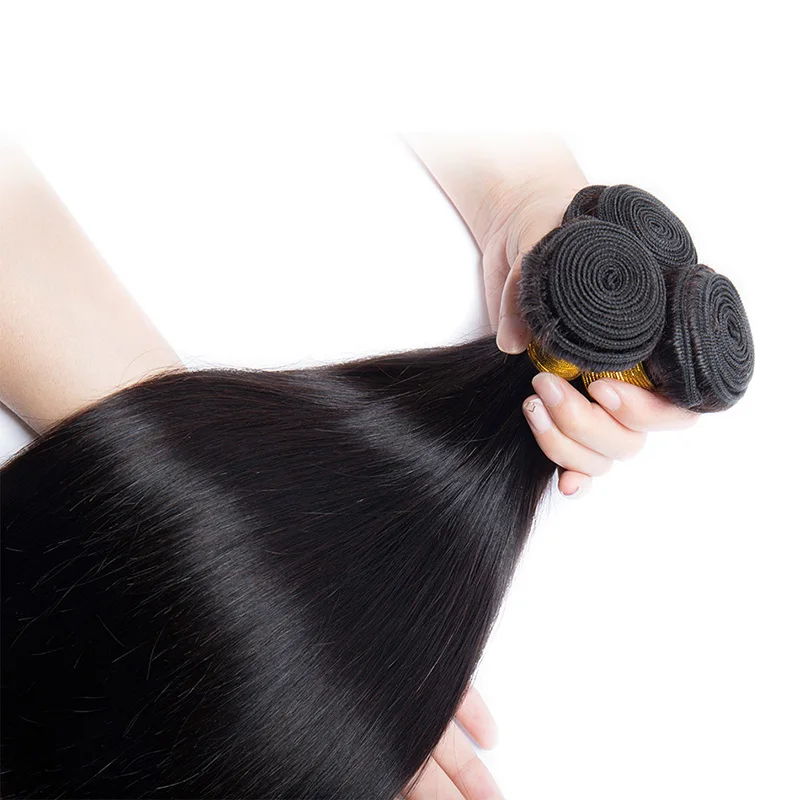 12A Grade Human Hair Bundles Unprocessed Brazilian Virgin Hair Silky Straight Extensions Weave Bundles for Woman