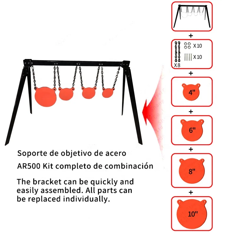 High-qualityAR500 AR550 gong target cutting hanging steel target shooting target combination system